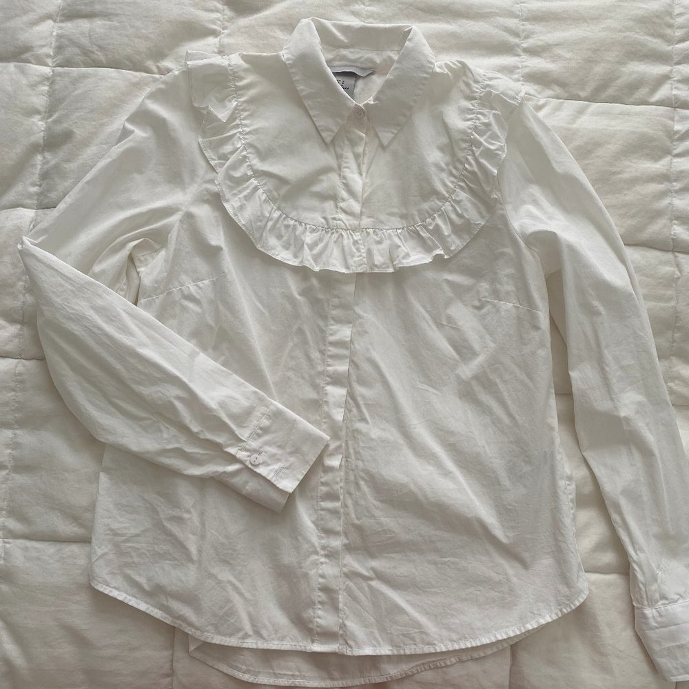 White Ruffle blouse